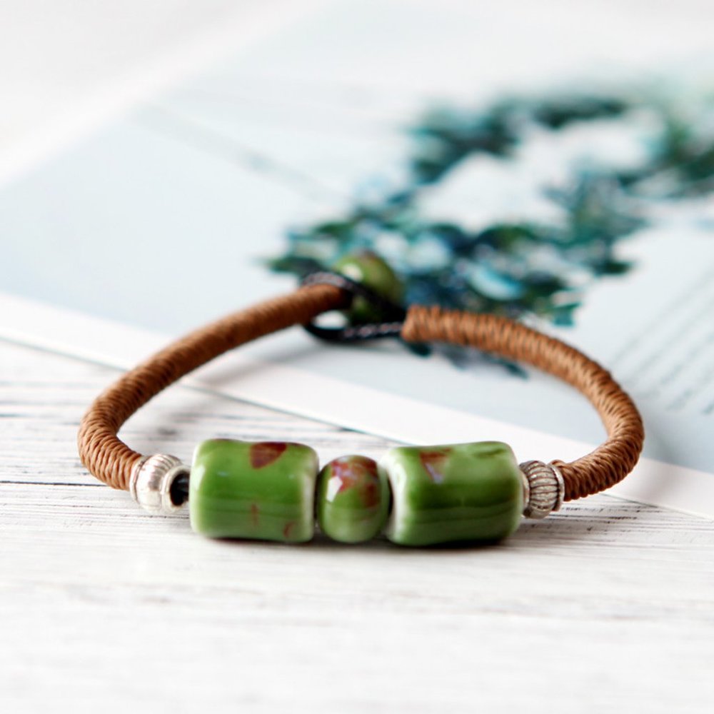 Ceramic Bead Charm Bracelet BOHO Bolo - Picture 7 of 8